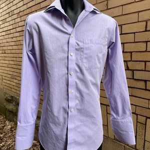 PAUL FREDRICK trim fit two-ply cotton shirt